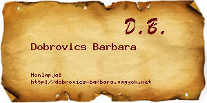 Dobrovics Barbara névjegykártya