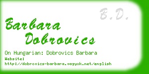 barbara dobrovics business card